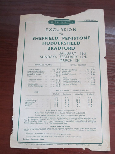 1949 excursions leaflet - 1949, br